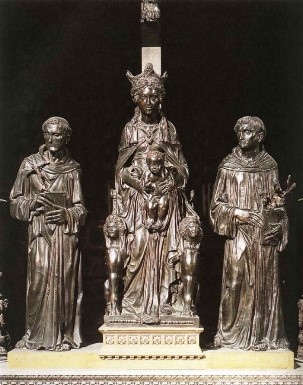 Altare del Santo (particolare della Madonna col Bambino e i Santi Francesco e Antonio), 1447-1450, bronzo,