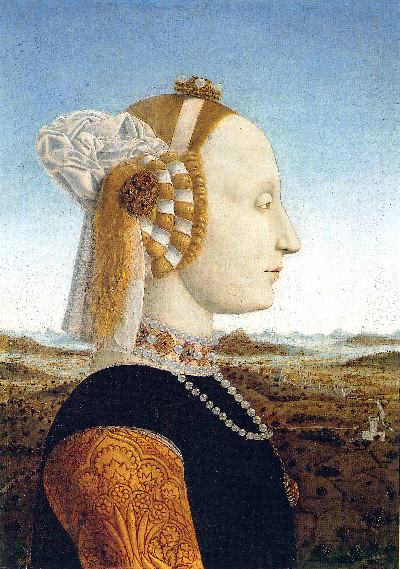 Ritratto di Battista Sforza (dal Dittico dei duchi di Urbino), 1474 ca., olio su tavola,