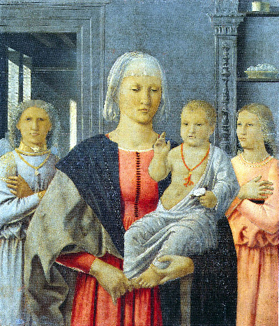 Madonna col Bambino benedicente e due angeli (cosiddetta Madonna di Senigallia), 1472-1475, olio su tavola,